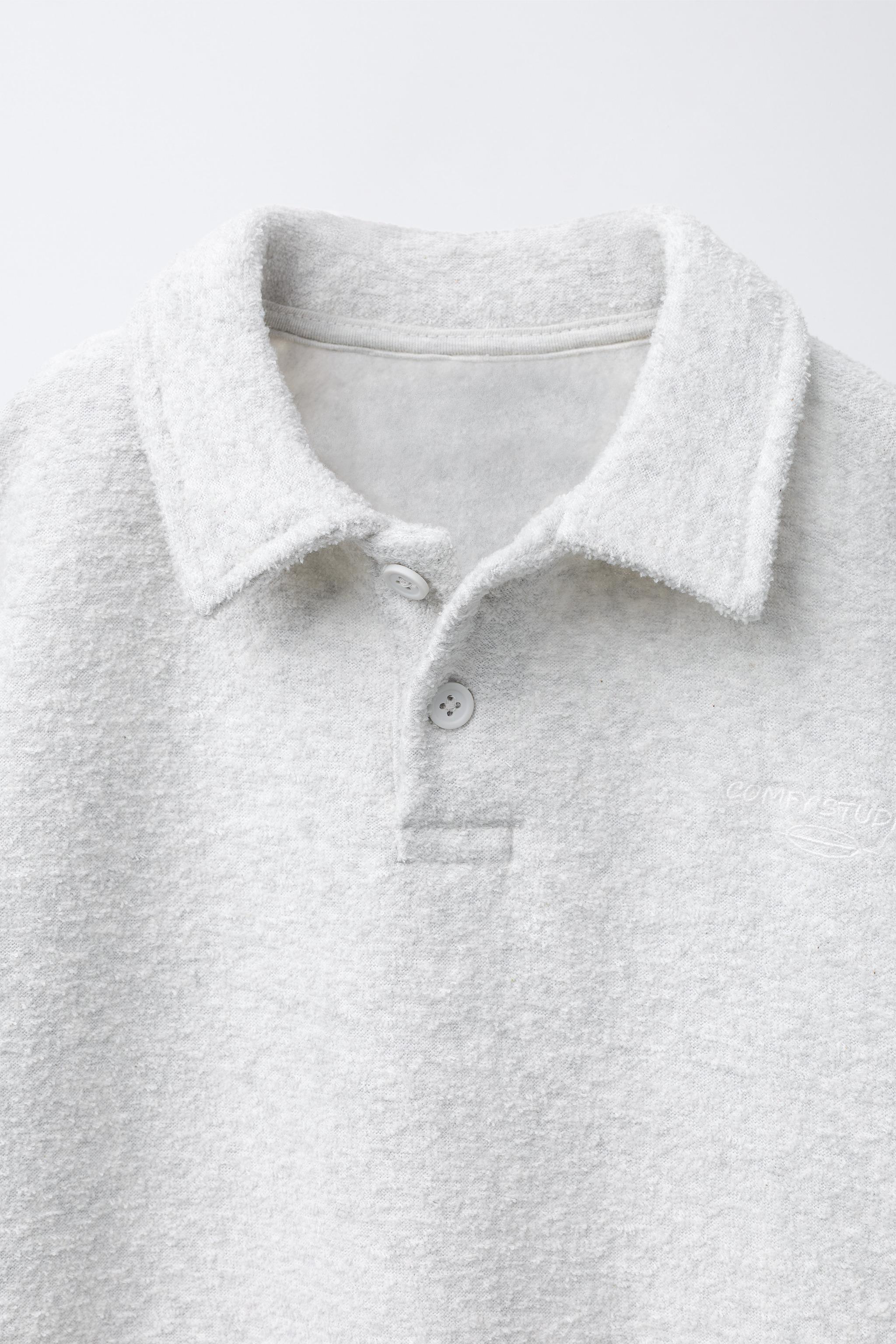 TEXTURED POLO AND WIDE LEG PANTS SET